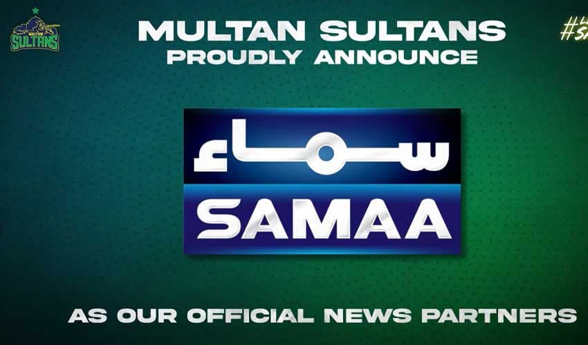 Samaa TV becomes Multan Sultans' media partner for PSL 10 (Courtesy: Samaa TV- screengrab) Samaa TV becomes Multan Sultans' media partner for PSL 10 (Courtesy: Samaa TV- screengrab)