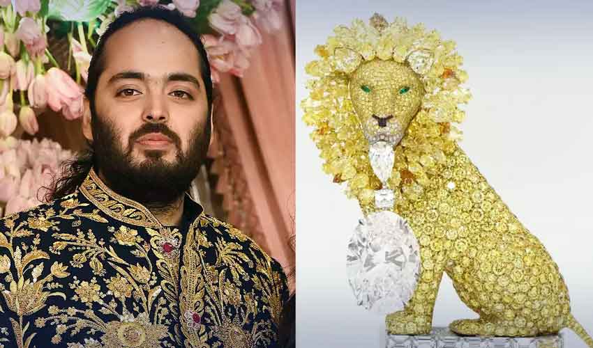 anant ambani lion brooch