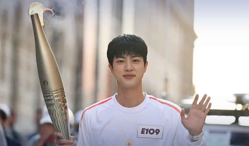 BTS' Jin shines carrying Paris Olympics 2024 torch