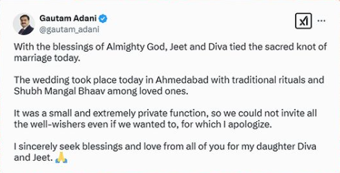 Gautam Adani Tweet