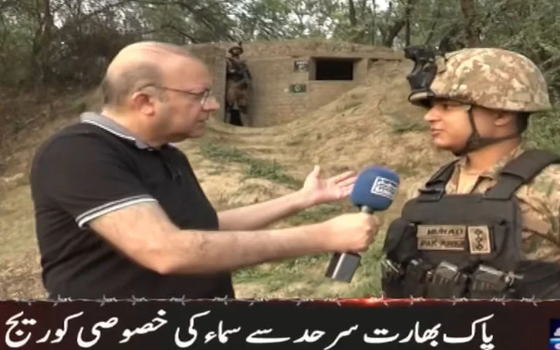 Nadeem Malik talks with brave soldiers at Pakistan India border