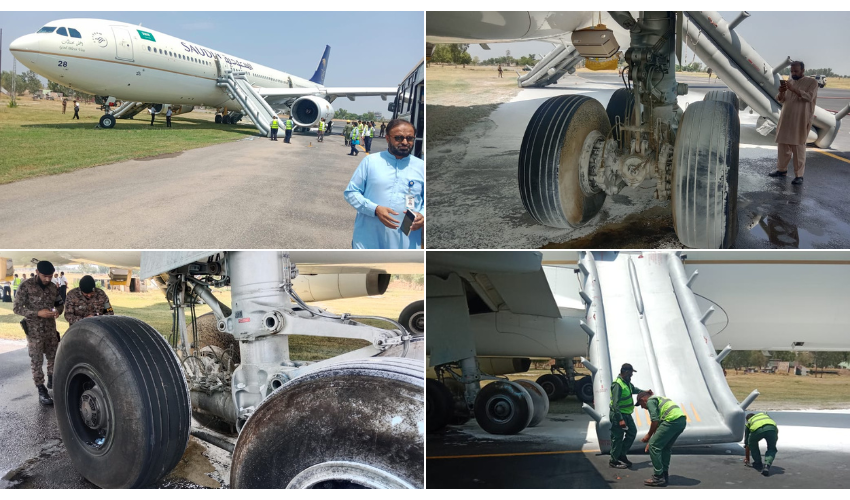 peshawar airport flight fire