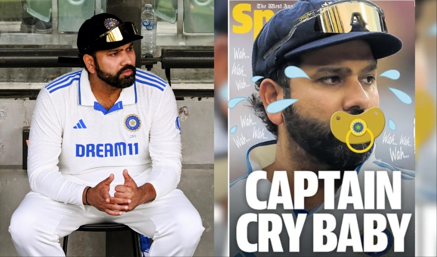 Australian media mocks Rohit Sharma by labelling him 'Captain Cry Baby'